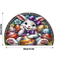 thumbnail image 2 of Half Round Door Flower Bunny Flower Egg Mat Half Moon Rug Washable Durable Semi Circle Carpet Floor mats for Indoor Outdoor Bathroom Kitchen Patio Hearth Rug Laundry Room Home Decoration, 2 of 5