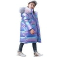 thumbnail image 4 of YunPes Metallic Winter Coat for Girls Long Plush Hooded Puffer Jacket Weterproof Windproof Parka Thick Heavyweight Snowsuit, 4 of 7