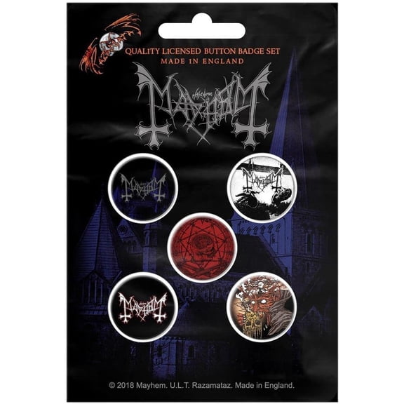 Mayhem De Mysteriis Dom Sathanas 5 Button Badge Set Multicolor