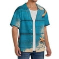 thumbnail image 4 of Balery Shells and Starfish Men's Casual Button Down Shirt Short Sleeve Textured Summer Cuban Beach Shirts-4X-Large, 4 of 7