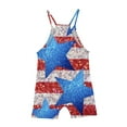 thumbnail image 3 of Odeerbi 5-14 Years Kids Girls Summer Jumpsuit Independence Day Print Camisole Romper Casual Sleeveless Strap Overalls Bib Overall Shorts with Pockets, 3 of 5