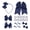 Navy, variant on School Hair Accessories Set for Little Teen Girls Uniform Hair Bows Set with Hair Clips,Headbands and Ponytail Holders