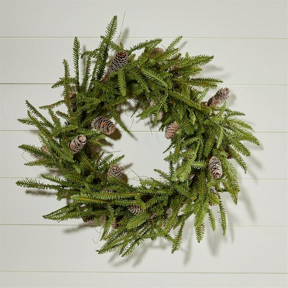 Melrose Pine and Pinecone Artificial Christmas Wreath - 24” - Unlit