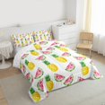 thumbnail image 3 of Manfei Pineapple Fruit Full Size Comforter Sets, Kawaii Cartoon Watermelon Bedding Comforter Set, Teen Boy Girl Kid Reversible Bedding Sets, Breathable Home Decor, 3pcs, 3 of 8