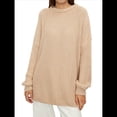 thumbnail image 2 of Suéter de Cuello Redondo para Mujer, Larga, Farol, Tejido , Holgado e Informal Albaricoque L, 2 of 9