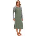 thumbnail image 3 of Baywell Women's Long Nightgowns Raglan Long Sleeve Crewneck Nightshirt Lounge Dress Oversized Sleepwear Full Length Pajamas Dress Ultra-Soft Nightdress S-3XL, 3 of 7
