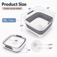thumbnail image 2 of Collapsible Dish Basin with Drain Plug, 2.4 Gal 9L Foldable Wash Basin, Portable Sink Tub for Kitchen, Baby Bottles, Camping, RV, Vegetable Washing and Beverage Tub, Gray, 2 of 4