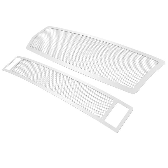 APS Compatible with Infiniti QX56 2004-2010 Main Upper Lower Bumper Stainless Steel Chrome Mesh Front Grill Grille Insert Combo N77903T