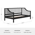 thumbnail image 6 of Martha Stewart Neely Twin Size Solid Wood Platform Daybed with Wooden Spindles and Slatted Foundation with No Box Spring Required in Black, 6 of 11