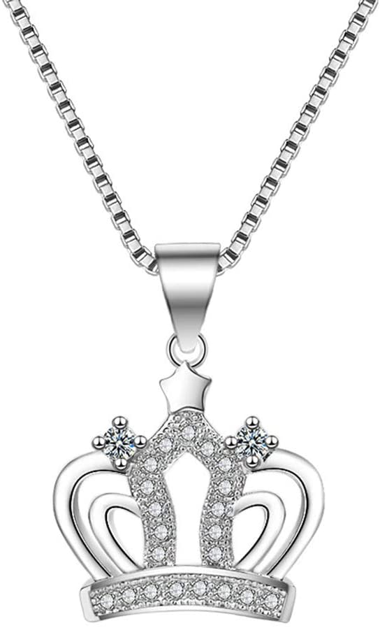 HTOOQ Stylish Crown Necklace Rhinestone 