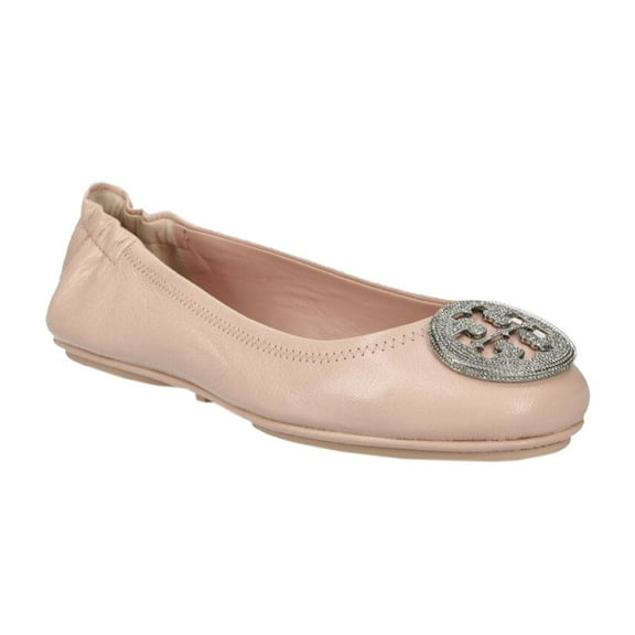 Tory Burch Footwear Minnie Travel Ballet Pave Shell Pink / Silver