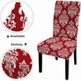 thumbnail image 6 of Floral Baroque Damask Redand White Ornament Chair Cover,Chair Seat Covers Set of 4 Removable Washable Parson Chair Covers for Dining Room,Living Room,Kitchen, 6 of 6
