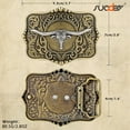 thumbnail image 2 of SUOSDEY Western Belt Buckle for Men Women Rodeo Texas Longhorn Bull Cowboy Cowgirl Belt Buckle, 2 of 6