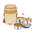 thumbnail image 3 of Newton Plastic Electric Container Lunch Box Set Of 4 - Beige | In-Built Pocket For Power Cord - Special Durable Heat Resistant Plastic | Electrical Shock Proof, 3 of 3