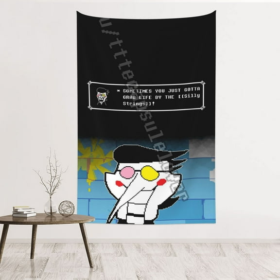 Spamton Deltarune Tapestry Banner 60 X 40 inch Decor Art Tablecloth Wall Hanging Mural for Bedroom Dorm