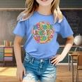 thumbnail image 3 of EHQJNJ T-Shirt Blanc pour Enfants pour la Saison de la Rentrée Scolaire Imprimé Graphique Col Rond Manches Courtes Tee Été Décontracté T-Shirt Mignon Chandails en Molleton pour Filles Préadolescentes, 3 of 4
