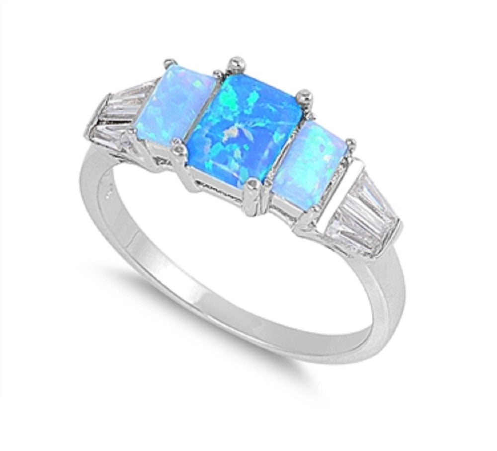 ACEFEEL 925 Sterling Silver Twisted Infinity Knot Ring With Blue Opal & Cubic Zirconia - View #6