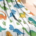 thumbnail image 3 of Colorful Dinosaurs Cacti Pattern Blanket,Comfortable Soft Lamb Wool Throw Blanket,All Season,Warm Lightweight Blankets for Sofa Bed Couch Living Room Chair,30"x40", 3 of 4