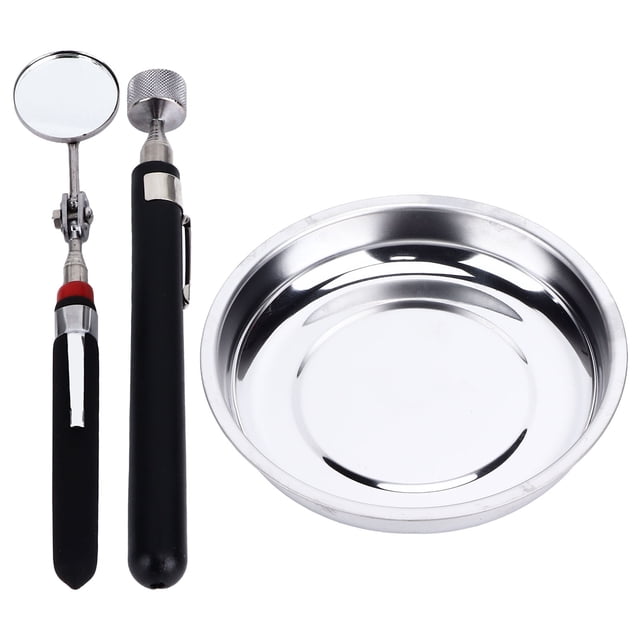 Magnetic Parts Tray Set, Rubber Coated Base Stainless Steel Magnetic Tool Bowl Prevent From Scratching Round Non For Workshop