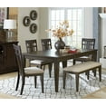 thumbnail image 2 of Nmkwnr 48 inch Upholstered Fabric Seat Dining Bench for Dining Room, Living Room, Dark Brown, 2 of 5