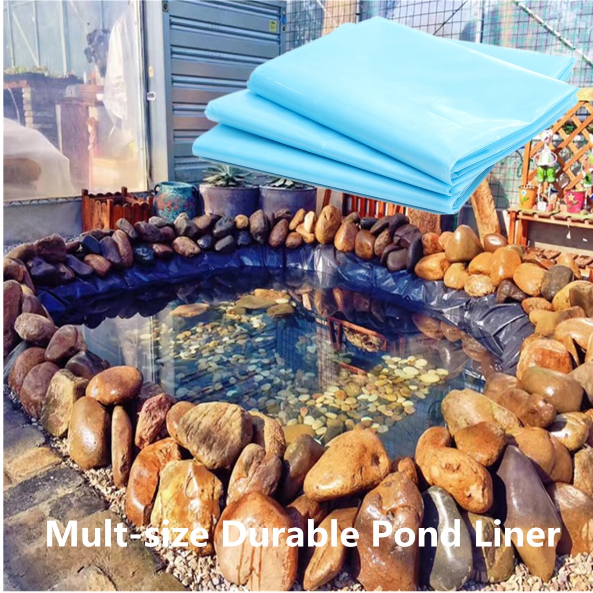 4m*3m Durable Fish Pond Liner Gardens Pools PVC Membrane Reinforc