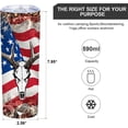 thumbnail image 4 of Deer Hunting Gifts for Men,American Camo Skull,American Flag Tumbler,20 OZ Insulated Vacuum Skinny Tumbler with Lid,Personalized Gifts for Men Women Dad Papa, 4 of 6