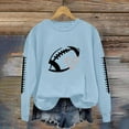 thumbnail image 2 of BODOAO Game Day Sweatshirt Women Football Sweatshirts Rugby Graphic Pullover Weekend Tops Casual Football Season Shirt Women's Bloody Print Loose Long Sleeve Sweatshirt Top Light Blue S, 2 of 4