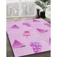 thumbnail image 3 of Ahgly Tapis Rond Lavable en Machine Intérieur Transitionnel Violet Violet, 3 Pieds Rond, 3 of 7