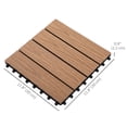 thumbnail image 3 of Outsunny 11 Pack 12" x 12" WPC Interlocking Deck Tiles Waterproof, 3 of 10