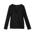 thumbnail image 3 of ITFABS Femmes Tricots Cardigan Boutonné V-Cou Pull à Manches Longues Chemisier, 3 of 6