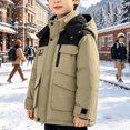 thumbnail image 6 of ITSAME Boys Hooded Parka Coat (3-12) Long Sleeve Mid Length Thermal Winter Outerwear with Flap Pockets Size 5T, 6 of 9