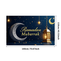Festive Ramadan Lantern Design Backdrop Banner for Eid Party Wall Decoration Photography Props Celebration Scenery Event Decor Party Supplies