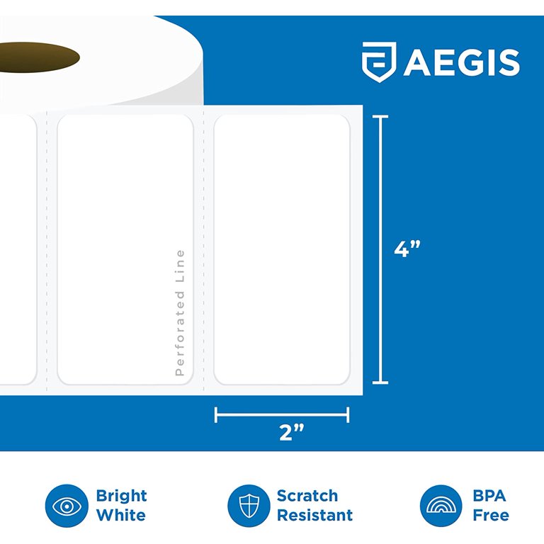 Aegis Adhesives - 4” X 2” Direct Thermal Labels for Shipping