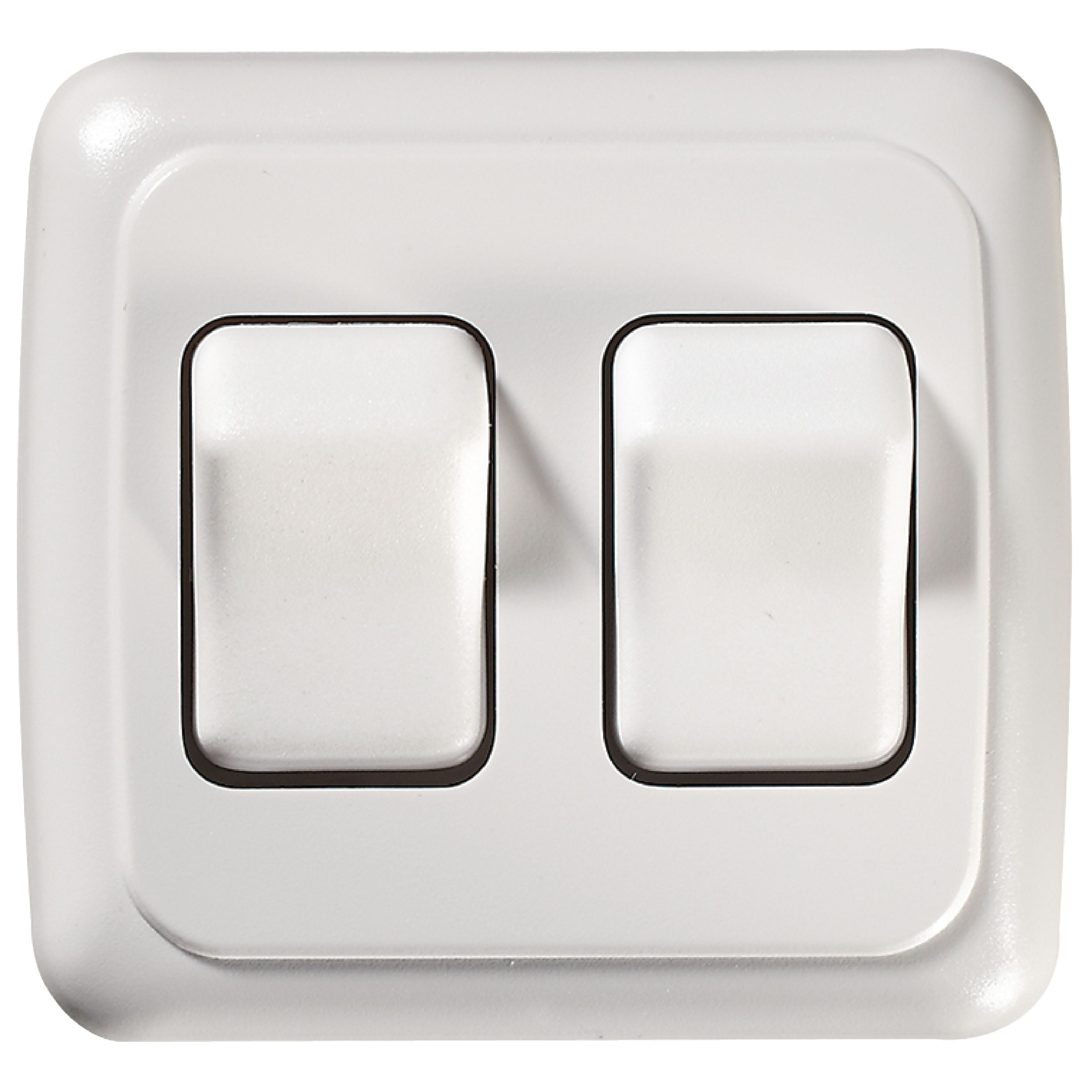 RV Designer S533 White Double On/Off Contoured RV Switch in Plate ...