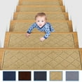 thumbnail image 1 of Feltree Non-Slip Self-Adhesive Stair Treads 30x8 Inch, Absorbent Washable Stair Mat for Household Use, Can Be Cut to Fit, 1 of 8