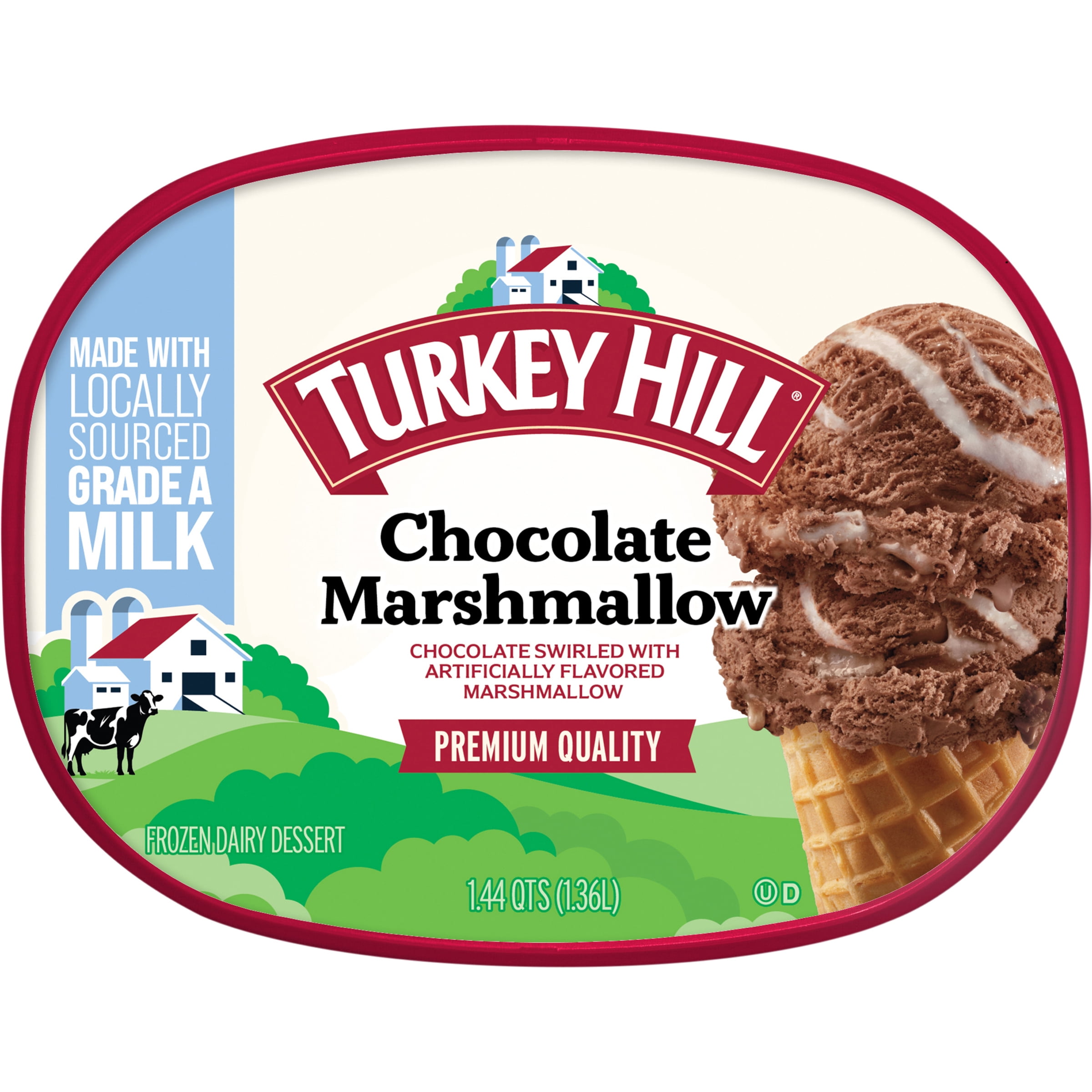 Turkey Hill Chocolate Marshmallow Premium Ice Cream, 46 fl oz