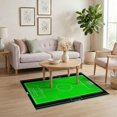thumbnail image 3 of ODIKA 4'x6' Washable Area Rug Soccer Field Mosaic Grid Bold Stadium Frame Aglity Theme Decorations for Dorm Room, Small Living Stain Resistant Low Profile, Easy Care, 3 of 7