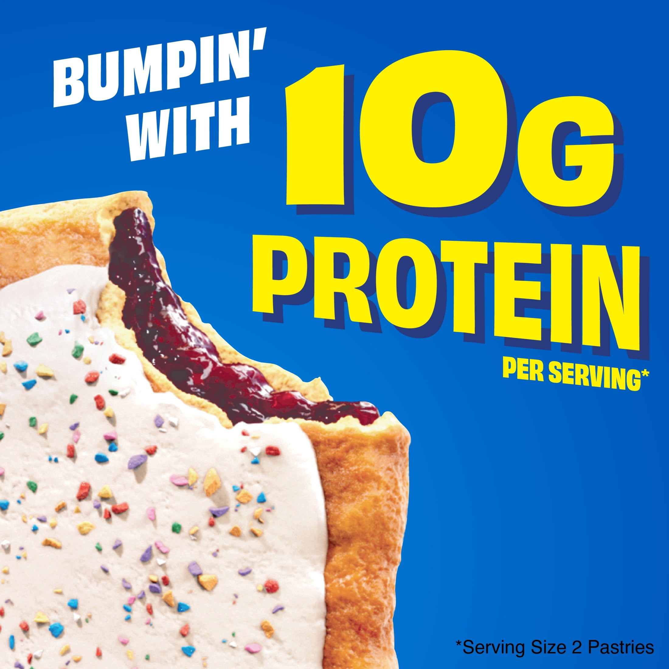 Pop-Tarts Protein Bumpin' Blueberry Toaster Pastries, 10g Protein, Shelf-Stable, 14.3 oz (8 Count)