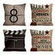 thumbnail image 1 of Fundas De Cojín Con Motivos Cinematográficos Diseño De Póster De Cine Fundas De Cojín Con Iconos Antiguos Fundas De Cojín Decorativas Para El Hogar 18 X 18 Pulgadas Paquete De 4 (Cine), 1 of 8