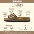 thumbnail image 3 of Cushionaire Leeds 100% Genuine Leather Suede Womens Sandals, Comfortable Slides for Women with Adjustable Statement Buckle, 3 of 23