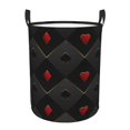 thumbnail image 1 of Balery Red Poker Cesta de ropa redonda con asas, impermeable, independiente, para ropa, juguetes, dormitorio y familia-Medium, 1 of 6