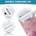 thumbnail image 5 of 40 oz Tumbler With Handle Stainless Steel Insulated Tumbler With Lid for Car Cup Holder Butterfly Knot Decoration, 5 of 9