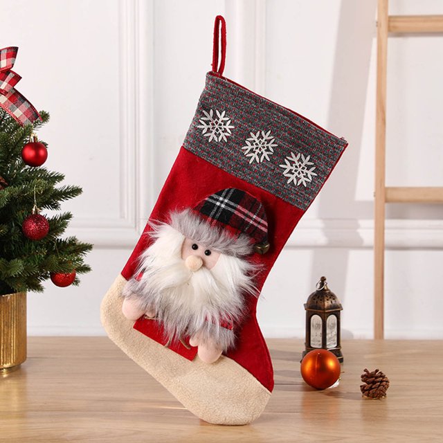 Teissuly Christmas Stocking Christmas Gift Christmas Pattern Old Man Christmas Decoration Christmas Pendant Christmas Stocking Teissuly WER202310235794