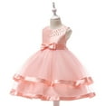 thumbnail image 5 of Edvintorg 3-8Years Princess Dress for Girls Toddler Girls Solid Color Pearl Net Yarn Bowknot Birthday Party Flowers Gown Dresses Kids Clothes Girls, 5 of 7