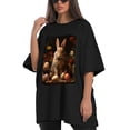 thumbnail image 4 of Plus Size Shirt for Women Black Tops for Women Short Sleeves Shirt for Women Easter T Shirt Oversized Shirt for Women S, 4 of 5