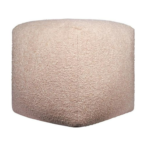HomeRoots 551569 18 in. Taupe Polyester Cube Outdoor Pouf Ottoman