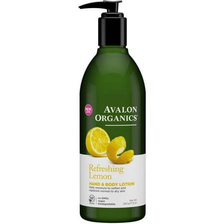Avalon Organics Hand & Body Lotion, Refreshing Lemon, 12