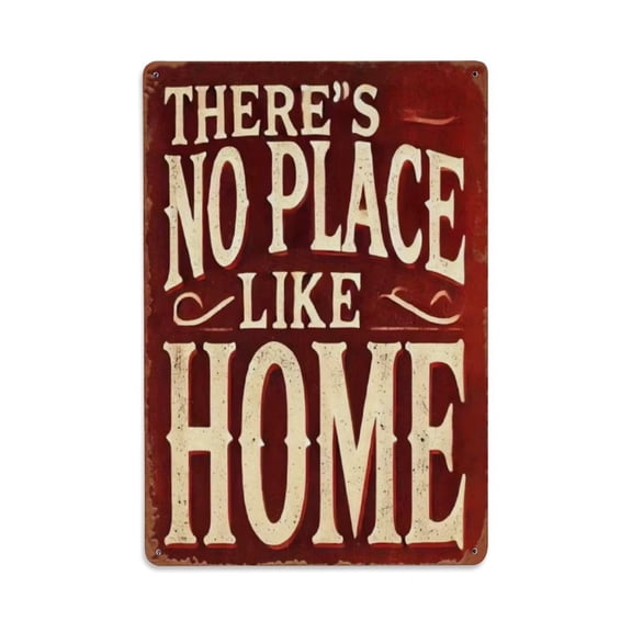 There'S No Place Like Home Tin Sign Vintage Metal Poster Living Room Bar Man Cave Home Wall Art Decor 8x12inch