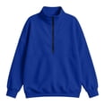 thumbnail image 5 of Horkkom Quarter Zip Sweatshirt for Women Solid Color Loose Pullover Long Sleeve Tops Casual Tunic Sweatshirt XXL, 5 of 5