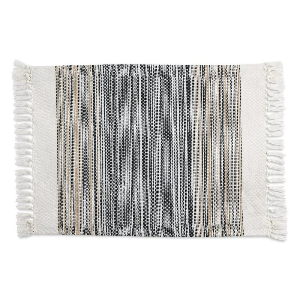 Black Striped Fringe Placemat - 6 Pieces - Walmart.com - Walmart.com